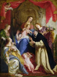 Die Jungfrau bietet St. Dominikus den Rosenkranz an, 1641